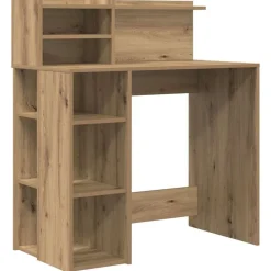 vidaXL Mobiliario De Oficina-Escritorio con estante Roble artesanal 90 x 48 x 101,5 cm