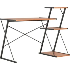 vidaXL Escritorio con estantería negro y marrón 116x50x93 cm Negro y marr&oacute;n Sale