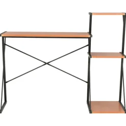 vidaXL Escritorio con estantería negro y marrón 116x50x93 cm Negro y marr&oacute;n Sale
