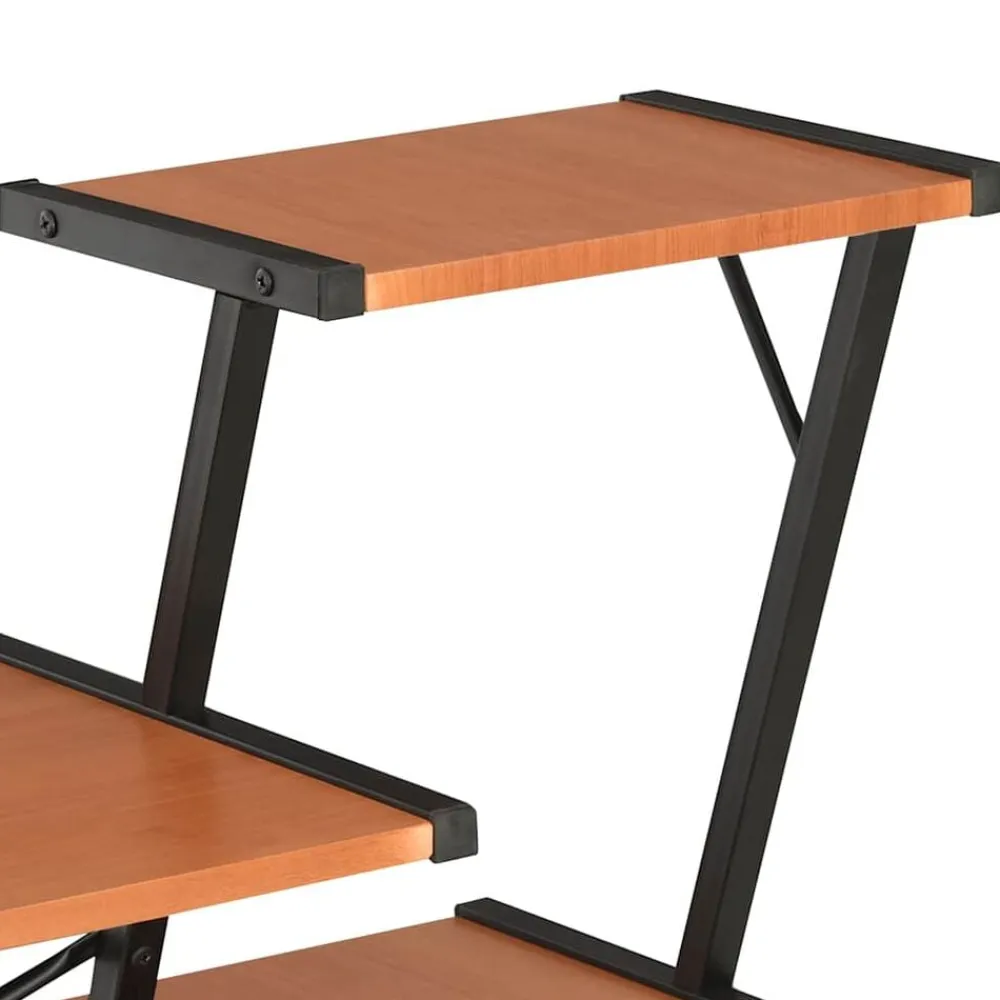 vidaXL Escritorio con estantería negro y marrón 116x50x93 cm Negro y marrón Sale