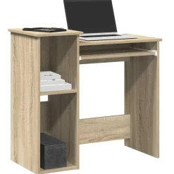 vidaXL Mobiliario De Oficina-Escritorio con estantes contrachapada color roble 84x40x78 cm
