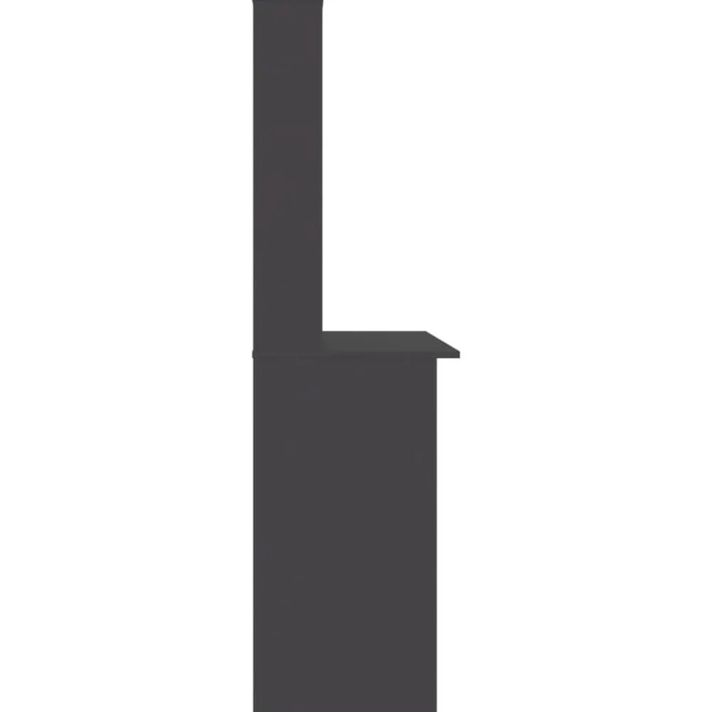 vidaXL Escritorio con estantes madera contrachapada 110x45x157 cm Gris Clearance
