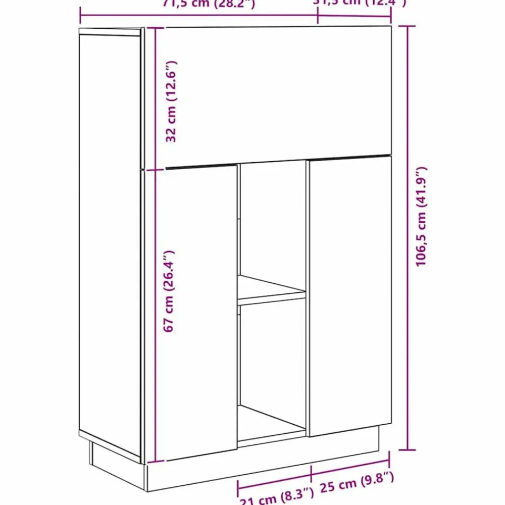 vidaXL Mobiliario De Oficina-Escritorio con estante 71.5 x 31.5 x 106.5 cm