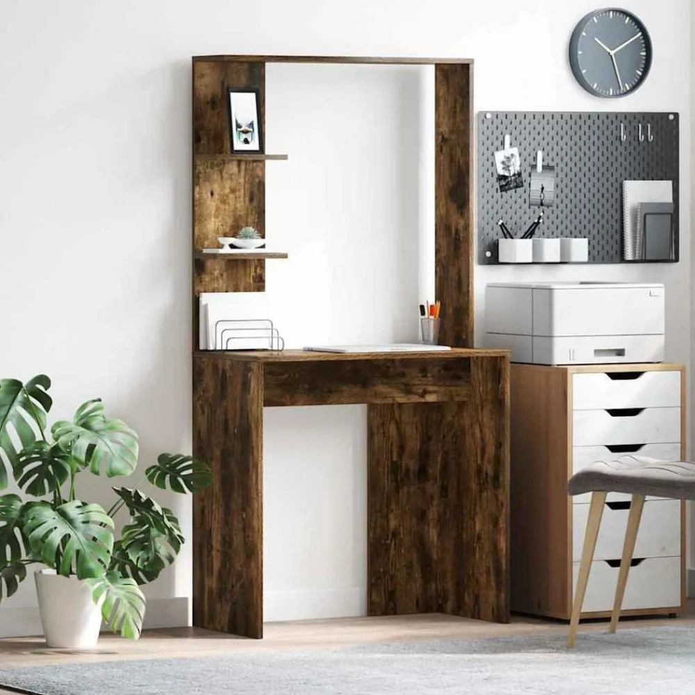 vidaXL Mobiliario De Oficina-Escritorio con estante 78,5 x 37 x 154,5 cm