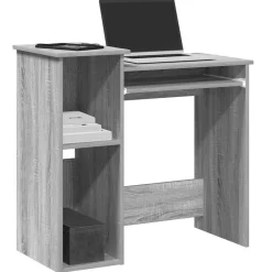 vidaXL Escritorio con estantes contrachapada 84x40x78 cm Gris sonoma Sale