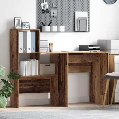 vidaXL Mobiliario De Oficina-Escritorio con estante 131,5 x 50 x 106,5 cm