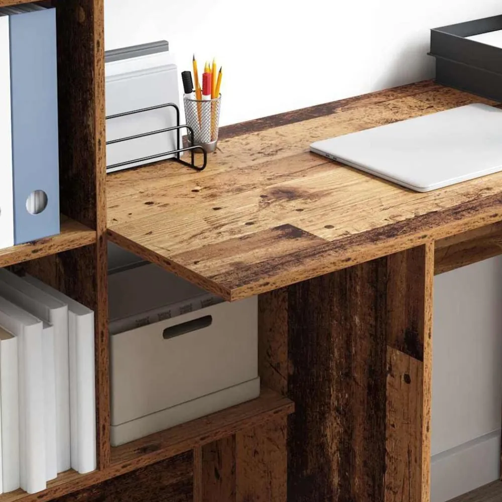 vidaXL Mobiliario De Oficina-Escritorio con estante 131,5 x 50 x 106,5 cm