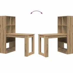 vidaXL Mobiliario De Oficina-Escritorio con estante Roble artesanal 122 x 67 x 145 cm