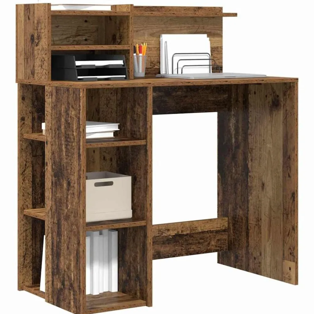 vidaXL Mobiliario De Oficina-Escritorio con estante 90 x 48 x 101,5 cm