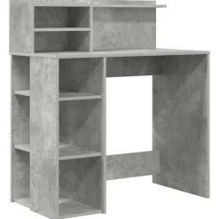 vidaXL Escritorio con estante Gris Concreto 90 x 48 x 101,5 cm Gris hormig&oacute;n Outlet