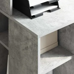 vidaXL Escritorio con estante Gris Concreto 90 x 48 x 101,5 cm Gris hormig&oacute;n Outlet