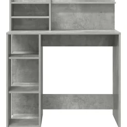 vidaXL Escritorio con estante Gris Concreto 90 x 48 x 101,5 cm Gris hormig&oacute;n Outlet