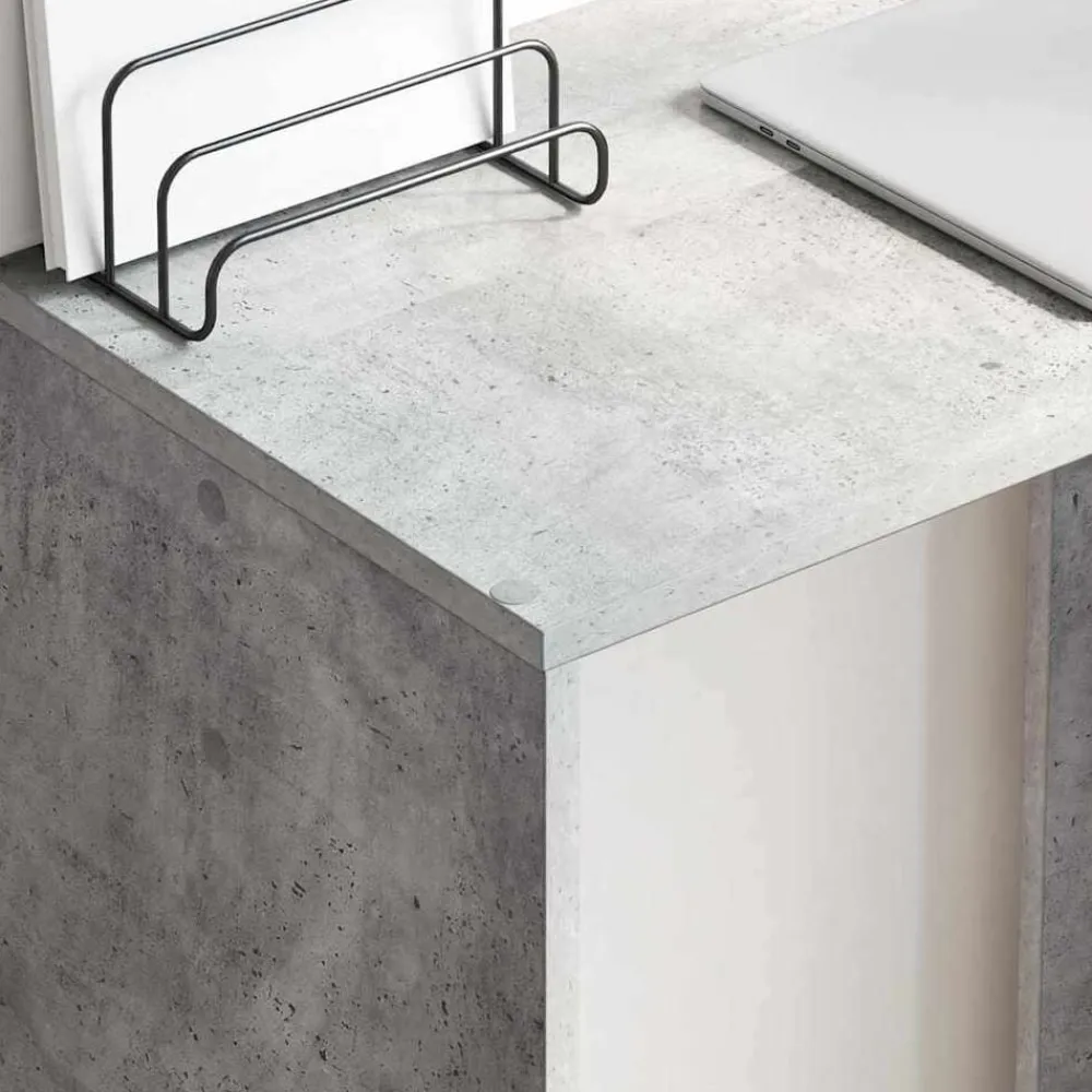 vidaXL Mobiliario De Oficina-Escritorio con estante Gris Concreto 78,5 x 37 x 154,5 cm