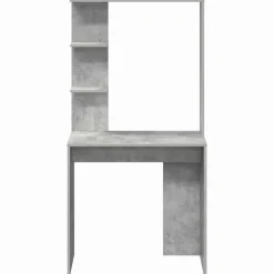 vidaXL Mobiliario De Oficina-Escritorio con estante Gris Concreto 78,5 x 37 x 154,5 cm