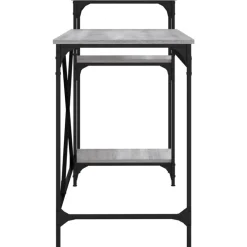 vidaXL Escritorio con estantes hierro y madera 135x50x90cm Gris sonoma Sale