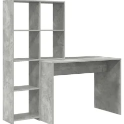 vidaXL Escritorio con estante Gris Concreto 138,5 x 55 x 143 cm Gris hormig&oacute;n Hot