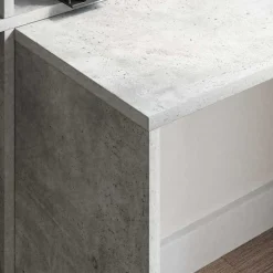 vidaXL Escritorio con estante Gris Concreto 138,5 x 55 x 143 cm Gris hormig&oacute;n Hot