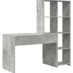 vidaXL Escritorio con estante Gris Concreto 138,5 x 55 x 143 cm Gris hormig&oacute;n Hot