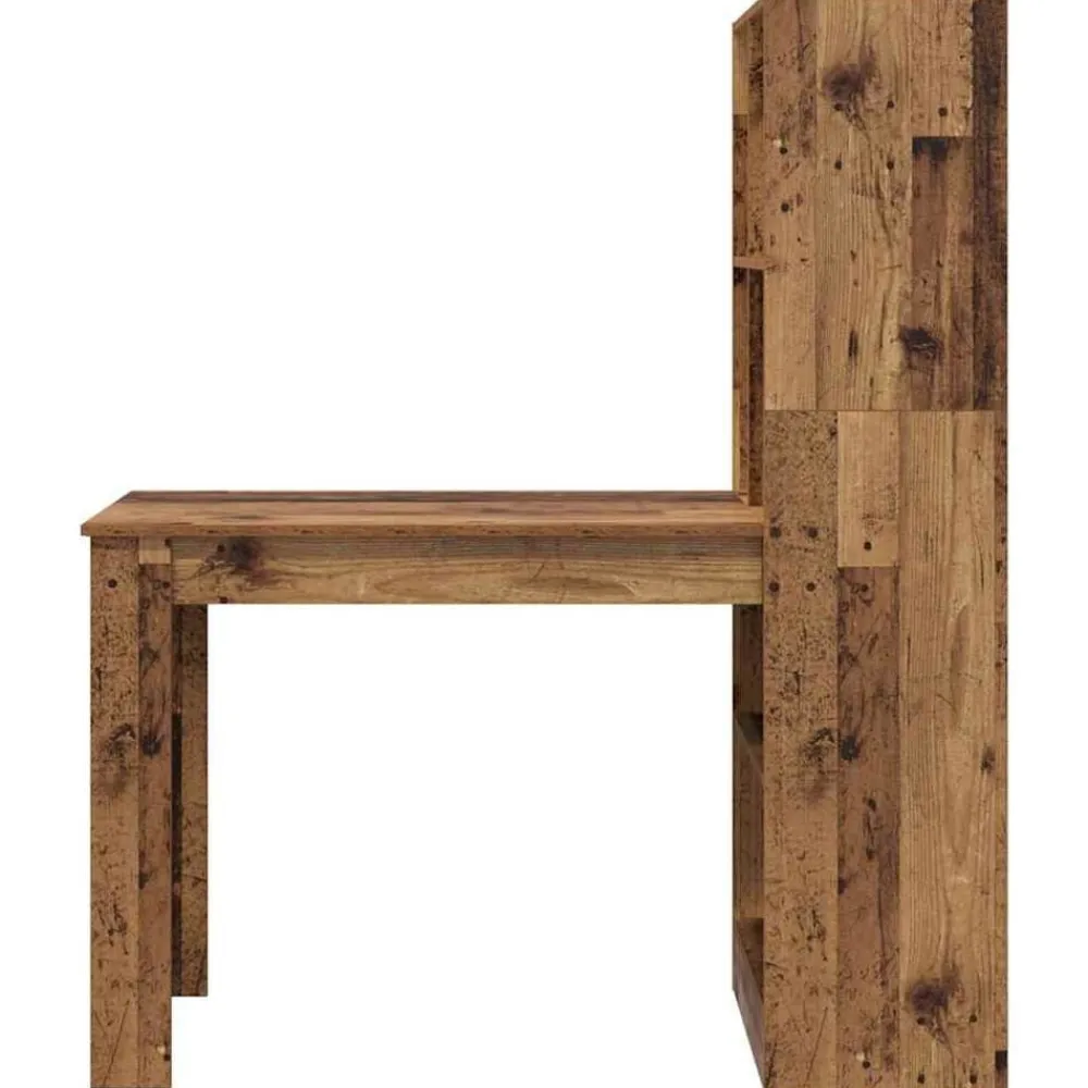 vidaXL Escritorio con estante 122 x 67 x 145 cm Madera envejecida Hot
