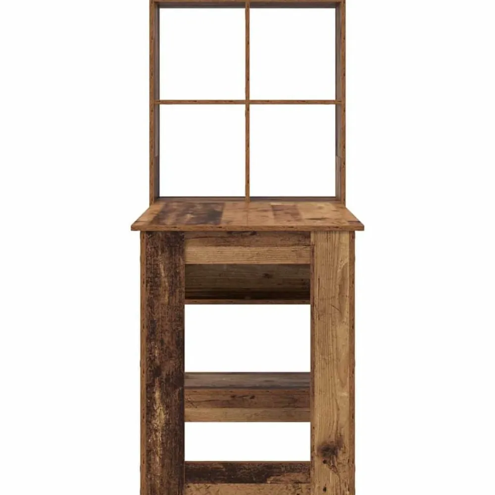 vidaXL Escritorio con estante 122 x 67 x 145 cm Madera envejecida Hot
