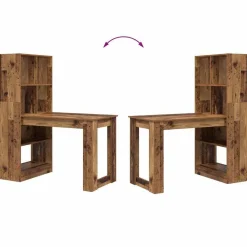 vidaXL Escritorio con estante 122 x 67 x 145 cm Madera envejecida Hot