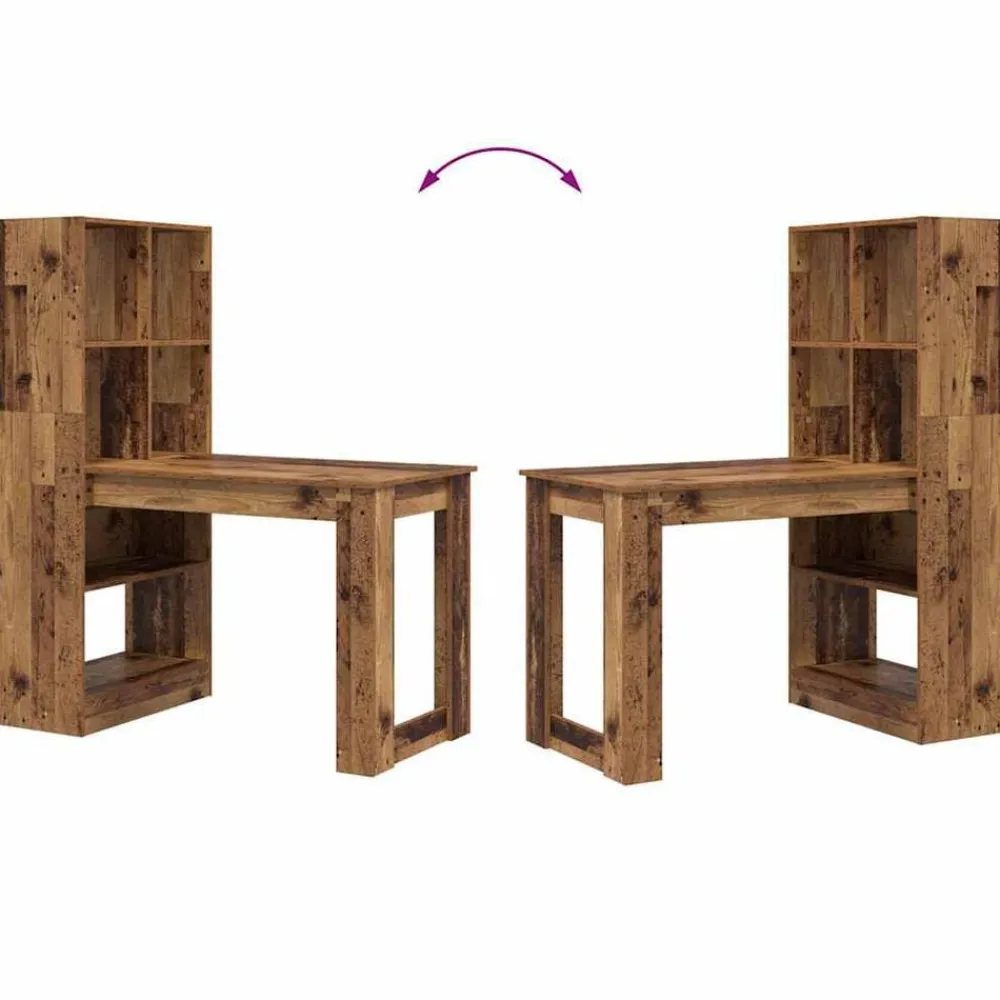 vidaXL Escritorio con estante 122 x 67 x 145 cm Madera envejecida Hot