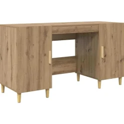 vidaXL Escritorio con estante Roble artesanal 140 x 50 x 75 cm Roble artisan Sale