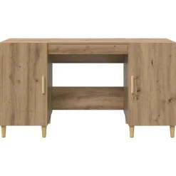 vidaXL Escritorio con estante Roble artesanal 140 x 50 x 75 cm Roble artisan Sale