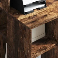 vidaXL Escritorio con estante 90 x 48 x 101,5 cm Roble ahumado Online