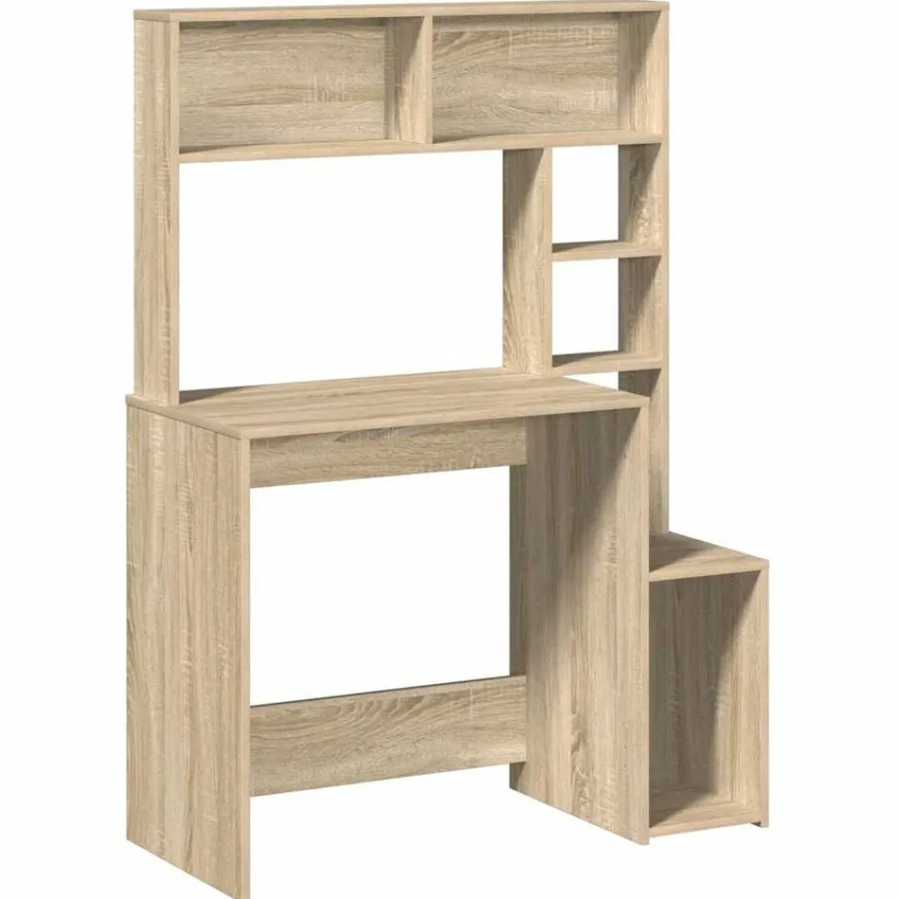 vidaXL Escritorio con estantes contrachapada 100x45x140cm Roble Sonoma Best