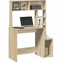 vidaXL Escritorio con estantes contrachapada 100x45x140cm Roble Sonoma Best