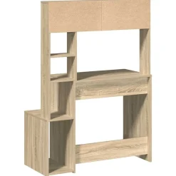 vidaXL Escritorio con estantes contrachapada 100x45x140cm Roble Sonoma Best