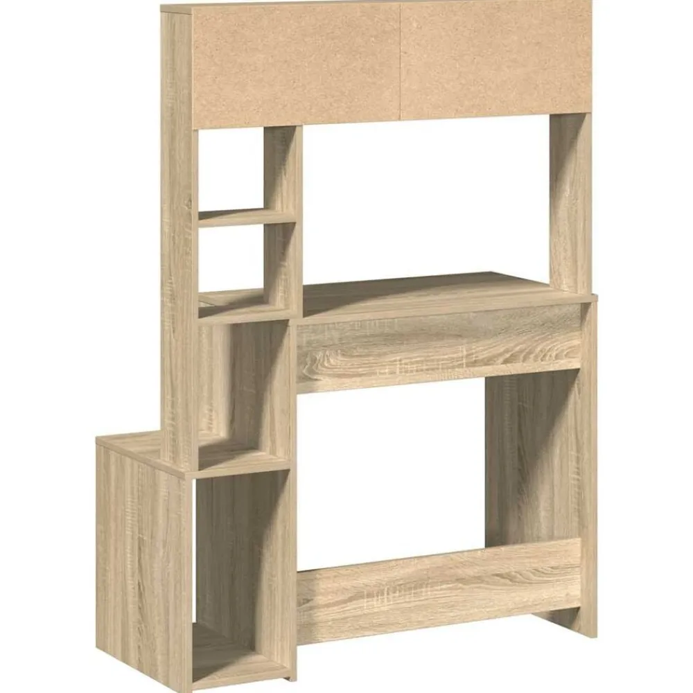vidaXL Escritorio con estantes contrachapada 100x45x140cm Roble Sonoma Best