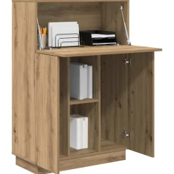 vidaXL Mobiliario De Oficina-Escritorio con estante Roble artesanal 71.5 x 31.5 x 106.5 cm