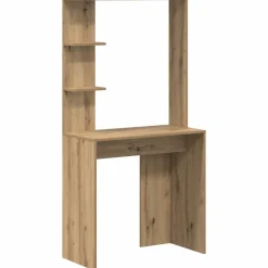 vidaXL Escritorio con estante Roble artesanal 78,5 x 37 x 154,5 cm Roble artisan Clearance