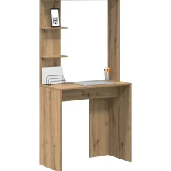 vidaXL Escritorio con estante Roble artesanal 78,5 x 37 x 154,5 cm Roble artisan Clearance
