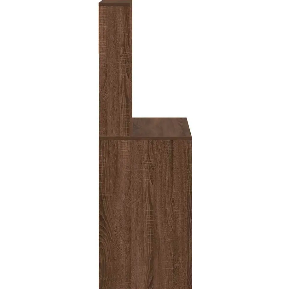 vidaXL Mobiliario De Oficina-Escritorio con estantes contrachapada marrón roble 100x45x140cm