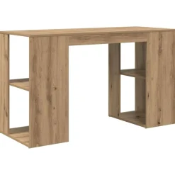 vidaXL Mobiliario De Oficina-Escritorio con estante Roble artesanal 130 x 50.5 x 75 cm