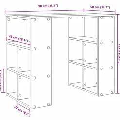 vidaXL Mobiliario De Oficina-Escritorio con estante 90 x 50 x 75 cm