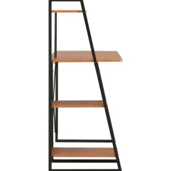 vidaXL Mobiliario De Oficina-Escritorio con estantería negro y marrón 102x50x117 cm