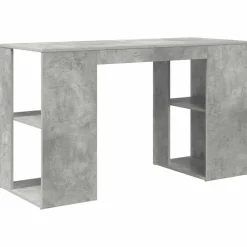 vidaXL Escritorio con estante Gris Concreto 130 x 50.5 x 75 cm Gris hormig&oacute;n