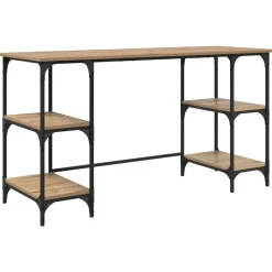 vidaXL Mobiliario De Oficina-Escritorio con estante Roble artesanal 140 x 50 x 75 cm
