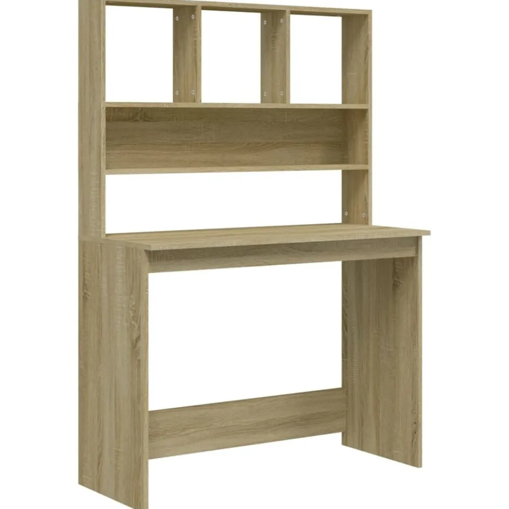 vidaXL Mobiliario De Oficina-Escritorio con estantes contrachapada 102x45x148cm