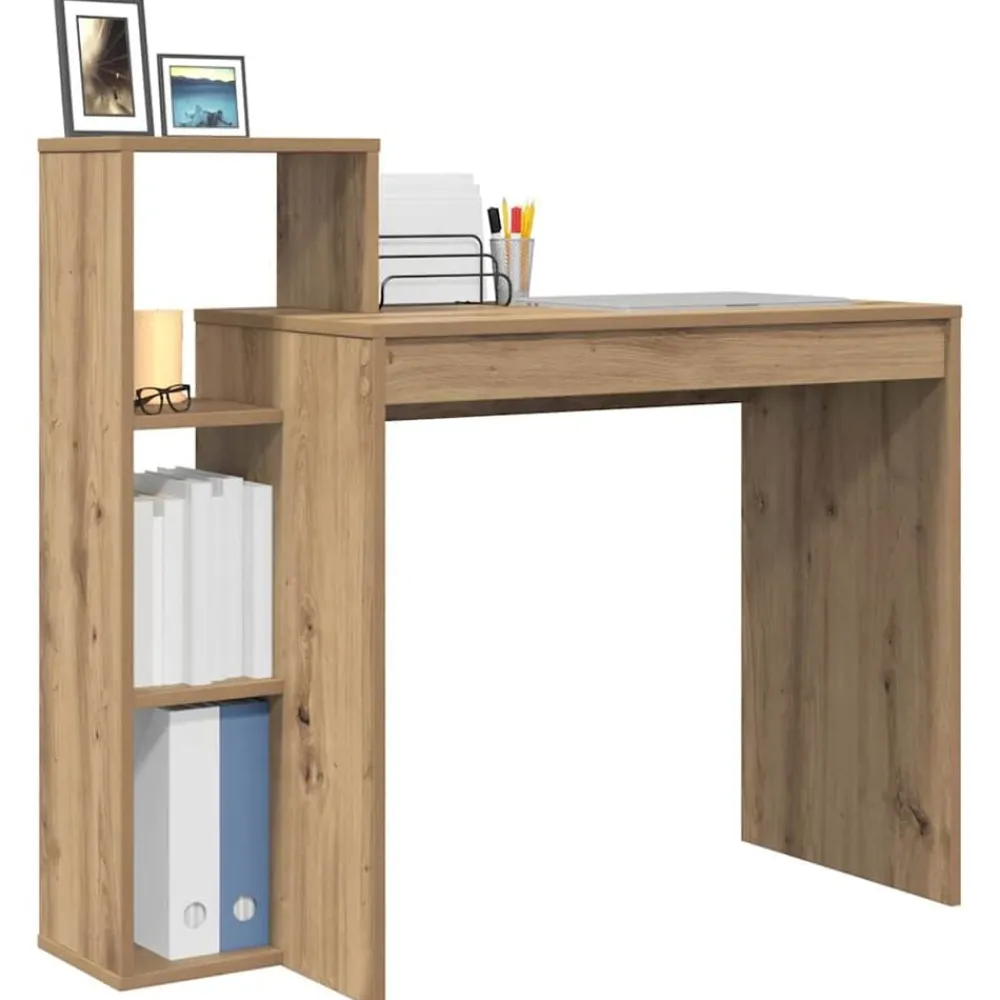 vidaXL Mobiliario De Oficina-Escritorio con estante Roble artesanal 100 x 40 x 90 cm