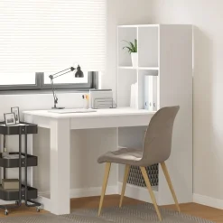 vidaXL Mobiliario De Oficina-Escritorio con estante 122 x 67 x 145 cm Madera de ingeniería