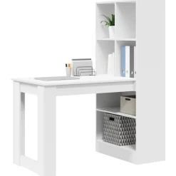 vidaXL Mobiliario De Oficina-Escritorio con estante 122 x 67 x 145 cm Madera de ingeniería