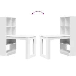 vidaXL Mobiliario De Oficina-Escritorio con estante 122 x 67 x 145 cm Madera de ingeniería