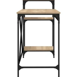 vidaXL Escritorio con estantes madera contrachapada roble 135x50x90 cm Roble Sonoma Sale
