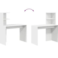 vidaXL Mobiliario De Oficina-Escritorio con estante 102 x 50 x 124 cm Madera de ingeniería