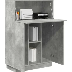 vidaXL Escritorio con estante Gris Concreto 71.5 x 31.5 x 106.5 cm Gris hormig&oacute;n New